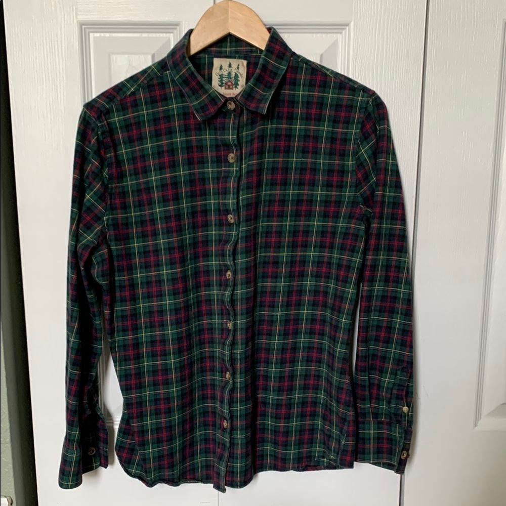 KJP Kiel James Patrick Cozy Cabin Flannel Plaid Shirt